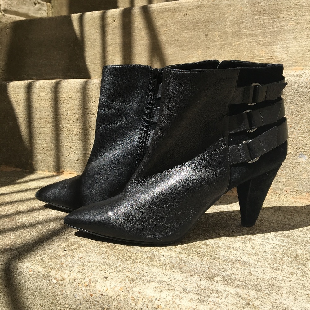 *Gianni Bini Sz 10 Womens Buckle Black Bootie
